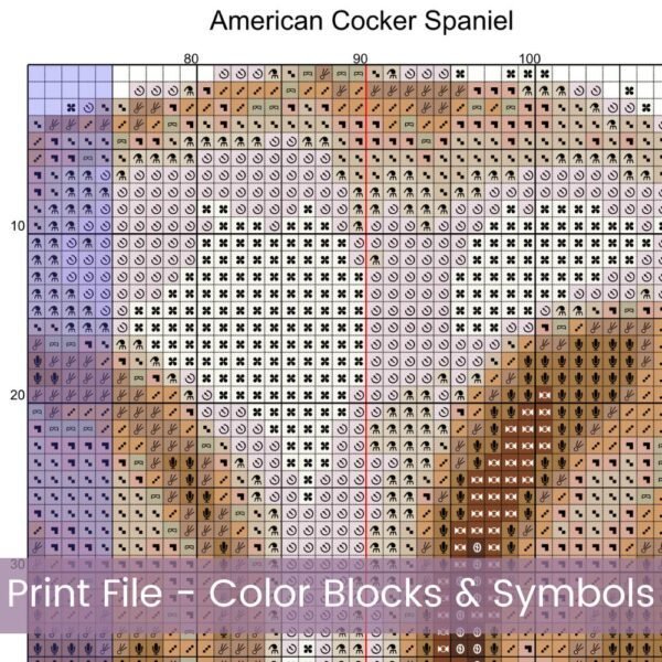 American Cocker Spaniel Cross Stitch Pattern