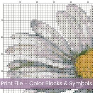 April Birth Month Flower Counted Cross Stitch PDF Pattern