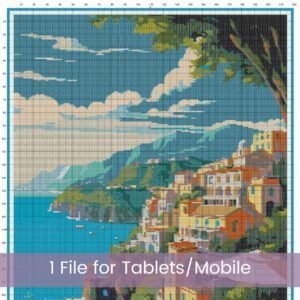 Amalfi Italy Travel Poster Cross Stitch Pattern