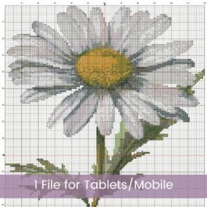 April Birth Month Flower Counted Cross Stitch PDF Pattern