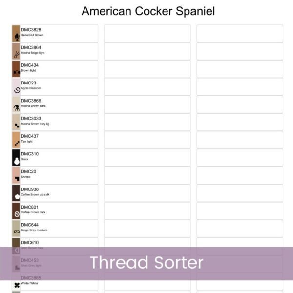 American Cocker Spaniel Cross Stitch Pattern