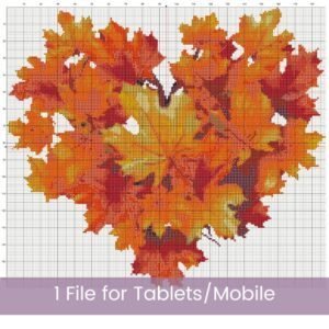 Autumn Heart Cross Stitch Pattern