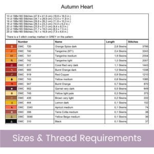 Autumn Heart Cross Stitch Pattern