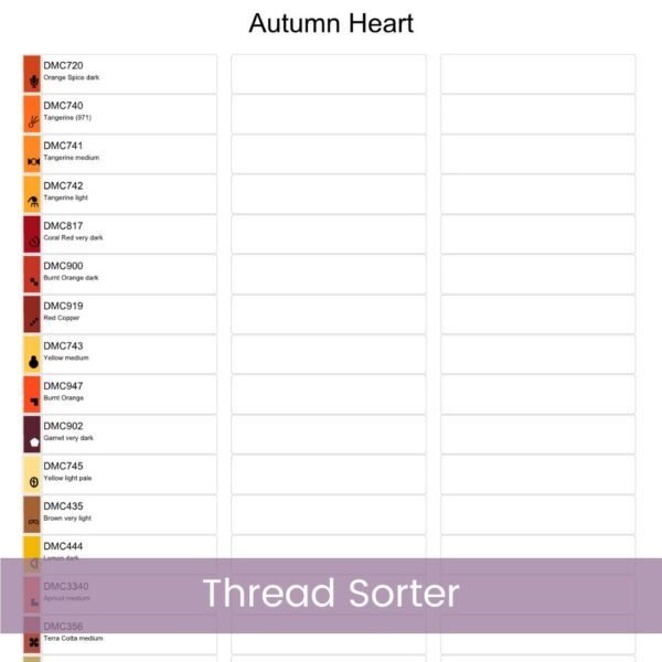 Autumn Heart Cross Stitch Pattern