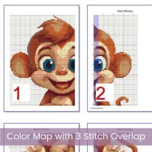 Baby Monkey Cross Stitch Pattern