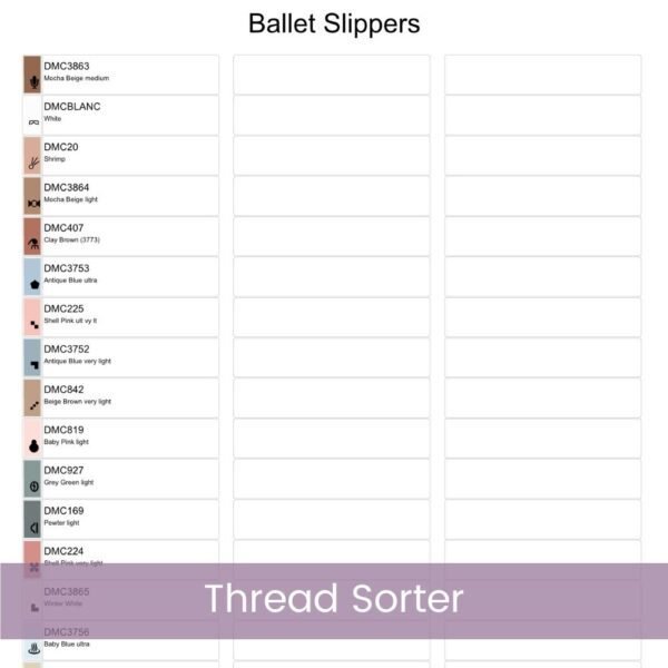 Ballet Slippers Cross Stitch Pattern