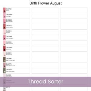 August Birth Month Flower Counted Cross Stitch PDF Pattern