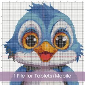 Baby Blue Bird Chick Cross Stitch Pattern