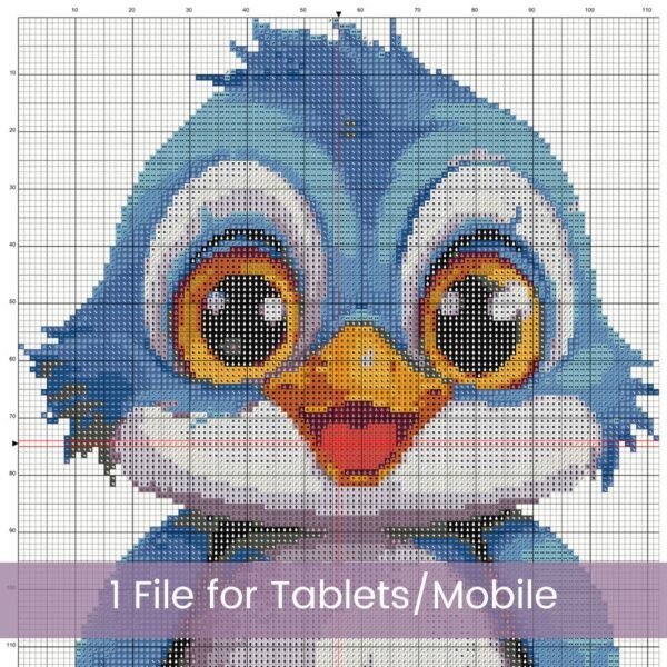 Baby Blue Bird Chick Cross Stitch Pattern