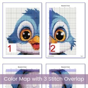 Baby Blue Bird Chick Cross Stitch Pattern