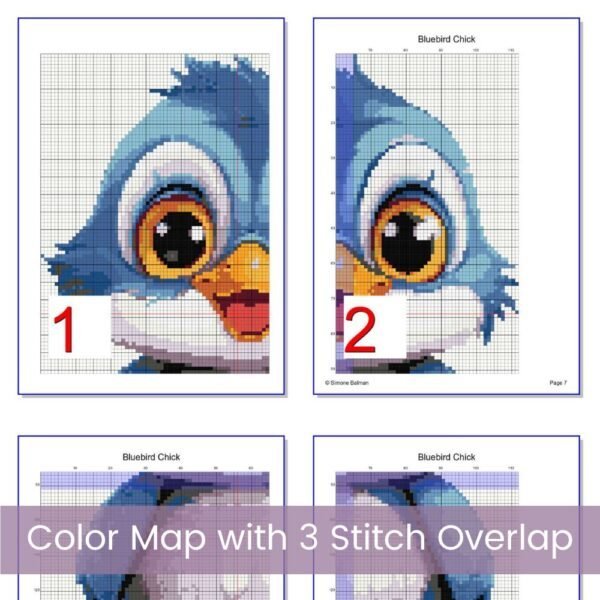Baby Blue Bird Chick Cross Stitch Pattern