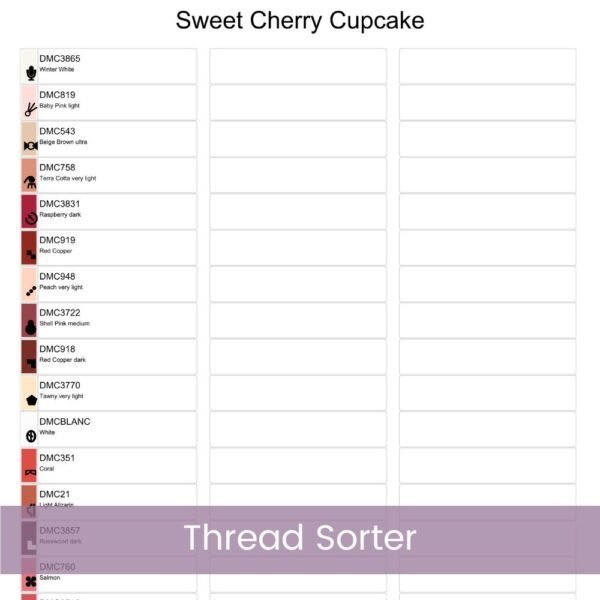 Cherry Cupcake Cross Stitch Pattern, Sweet Treat, Baking Art, Dessert Embroidery, Cupcake Decor Gift, Kitchen Art, Digital Cross Stitch PDF
