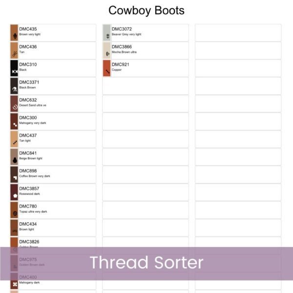 Cowboy Boots Cross Stitch Pattern