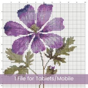 February Birth Month Flower Counted Cross Stitch PDF Pattern
