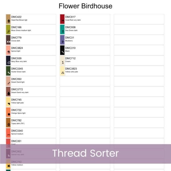 Flower Birdhouse Cross Stitch Pattern
