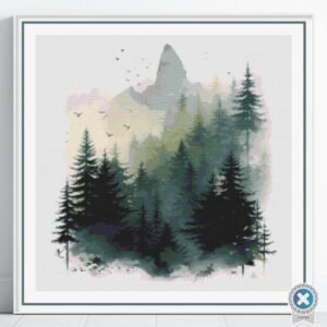 Forest & Mountains Cross Stitch Pattern