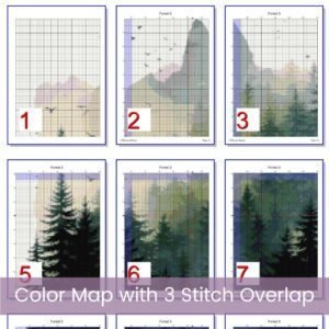Forest & Mountains Cross Stitch Pattern