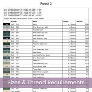 Forest & Mountains Cross Stitch Pattern