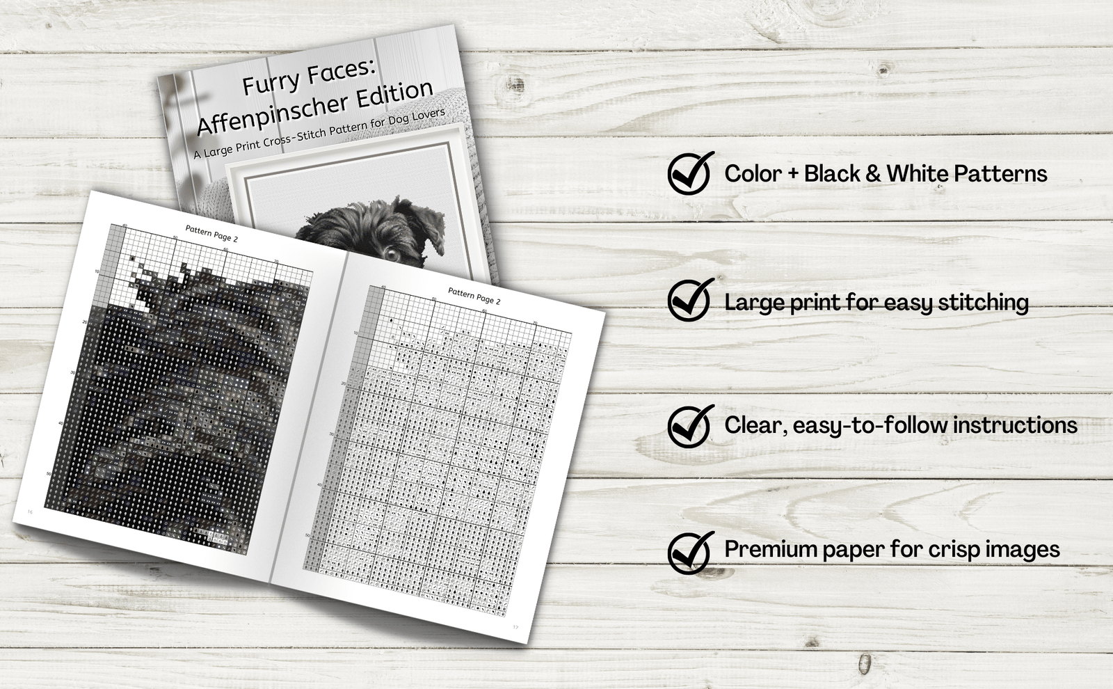 Furry Faces - Affenpinscher Edition: A Large Print Cross-Stitch Pattern for Dog Lovers