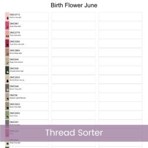 June Birth Month Flower Counted Cross Stitch Pattern, Rose Cross Stitch Pattern, Instant Download, Modern Floral Cross Stitch Gift