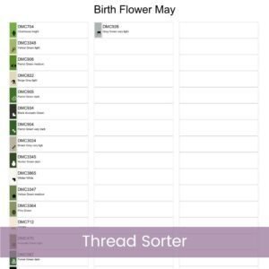 May Birth Month Flower Counted Cross Stitch Pattern, Lily-of-the-Valley Cross Stitch Pattern, Instant Download, Modern Floral Cross Stitch