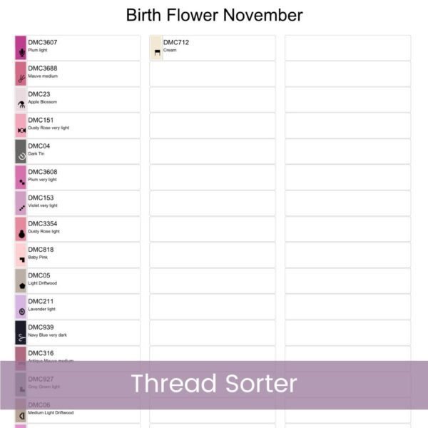 November Birth Month Flower Counted Cross Stitch Pattern, Chrysanthemum Cross Stitch Pattern, Instant Download, Modern Floral Cross Stitch