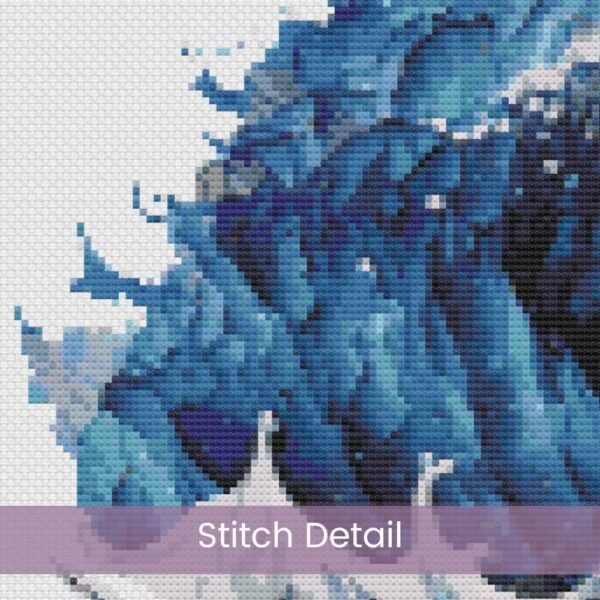 Ocean Wave Cross Stitch Pattern Full Coverage Coastal Waves Sea Embroidery Stitch Design Nautical Beach Decor Ocean Lover Seascape Art Gift