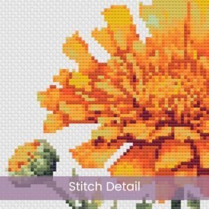 October Birth Month Flower Counted Cross Stitch Pattern, Marigold Cross Stitch Pattern, Instant Download, Modern Floral Cross Stitch Gift