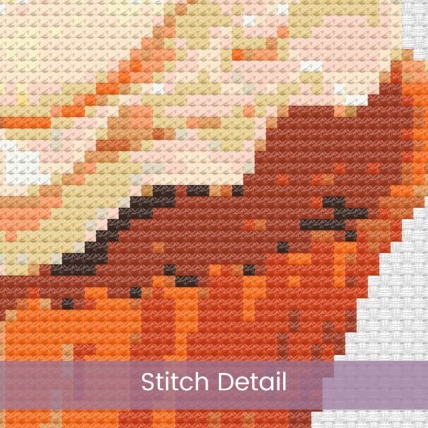 Orange Cupcake Cross Stitch Pattern Handmade Fun Food Citrus Sweet Treats Dessert Bakery Embroidery Kitchen Decor Art Foodie Gift Design