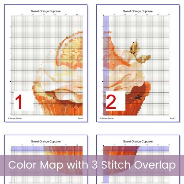 Orange Cupcake Cross Stitch Pattern Handmade Fun Food Citrus Sweet Treats Dessert Bakery Embroidery Kitchen Decor Art Foodie Gift Design