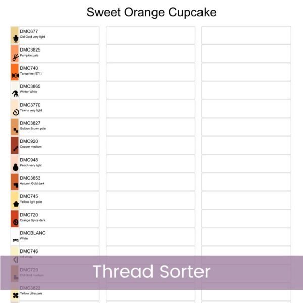 Orange Cupcake Cross Stitch Pattern Handmade Fun Food Citrus Sweet Treats Dessert Bakery Embroidery Kitchen Decor Art Foodie Gift Design