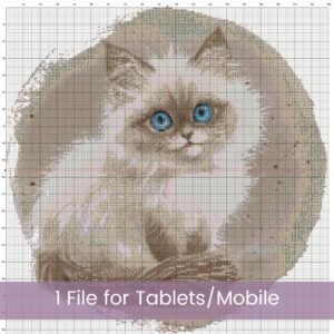 Ragdoll Kitten Cross Stitch Pattern