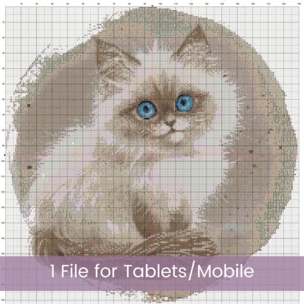 Ragdoll Kitten Cross Stitch Pattern