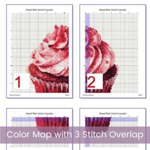 Red Velvet Cupcake Cross Stitch Pattern, Sweet Treat Embroidery Art Digital Cupcake Pattern Kitchen Decor Stitch PDF Baking Decor Gift Idea