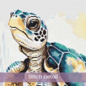 Sea Turtle Cross Stitch Pattern, Ocean Marine Life Beach Watercolor Embroidery, Handmade Coastal Ocean Art Cross Stitch, Nautical Decor Gift