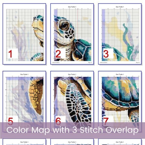 Sea Turtle Cross Stitch Pattern, Ocean Marine Life Beach Watercolor Embroidery, Handmade Coastal Ocean Art Cross Stitch, Nautical Decor Gift