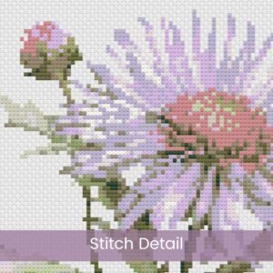 September Birth Month Flower Counted Cross Stitch Pattern, Aster Cross Stitch Pattern, Instant Download, Modern Floral Cross Stitch Gift