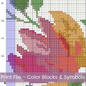 Simple Watercolor Flowers Cross Stitch Pattern