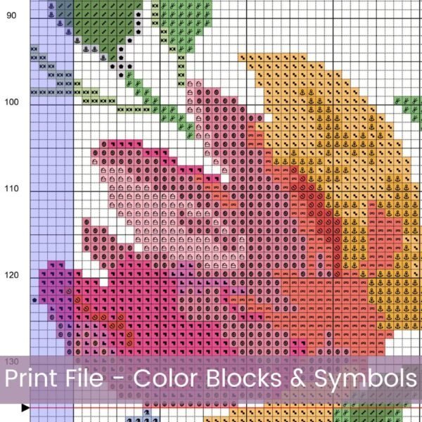 Simple Watercolor Flowers Cross Stitch Pattern