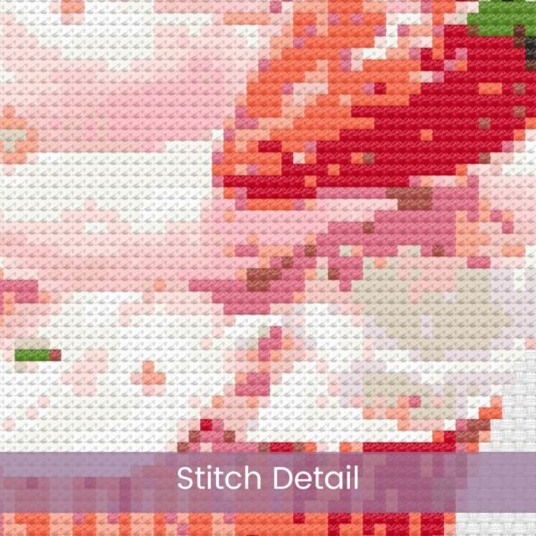 Strawberry Cupcake Cross Stitch Pattern, Sweet Dessert Embroidery, Baking Embroidery, Sweet Stitch Art, Kitchen Decor Craft, Cupcake Pattern