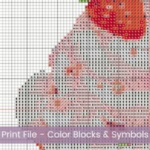 Strawberry Cupcake Cross Stitch Pattern, Sweet Dessert Embroidery, Baking Embroidery, Sweet Stitch Art, Kitchen Decor Craft, Cupcake Pattern