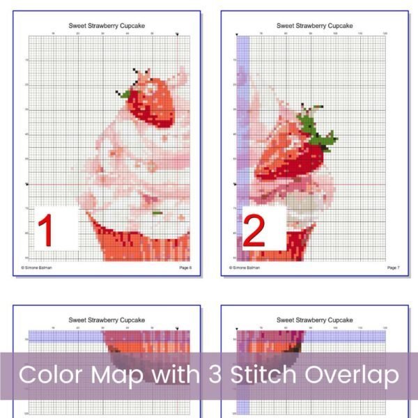 Strawberry Cupcake Cross Stitch Pattern, Sweet Dessert Embroidery, Baking Embroidery, Sweet Stitch Art, Kitchen Decor Craft, Cupcake Pattern