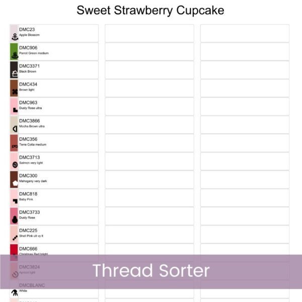 Strawberry Cupcake Cross Stitch Pattern, Sweet Dessert Embroidery, Baking Embroidery, Sweet Stitch Art, Kitchen Decor Craft, Cupcake Pattern