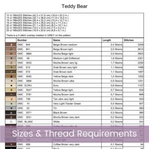 Vintage Teddy Bear Cross Stitch Pattern