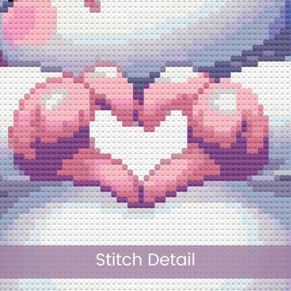 Unicorn Love Cross Stitch Pattern, Unicorn Giving Heart Sign Digital PDF Cross Stitch Pattern Download, Pattern Keeper included