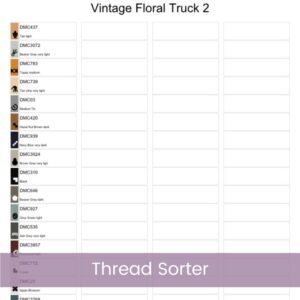 Vintage Truck Cross Stitch Pattern, Floral Country Truck Farmhouse Embroidery Decor, Yellow Flowers Rustic Needlework, Cottagecore Stitching