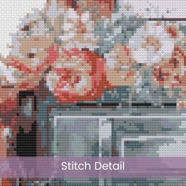 Vintage Truck Cross Stitch Pattern, Floral Country Truck Farmhouse Embroidery Decor, Yellow Flowers Rustic Needlework, Cottagecore Stitching
