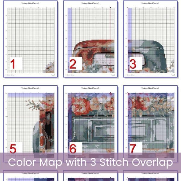 Vintage Truck Cross Stitch Pattern, Floral Country Truck Farmhouse Embroidery Decor, Yellow Flowers Rustic Needlework, Cottagecore Stitching