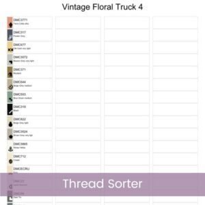 Vintage Truck Cross Stitch Pattern, Floral Country Truck Farmhouse Embroidery Decor, Yellow Flowers Rustic Needlework, Cottagecore Stitching