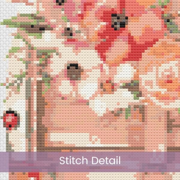 Vintage Truck Cross Stitch Pattern, Floral Country Truck Farmhouse Embroidery Decor, Yellow Flowers Rustic Needlework, Cottagecore Stitching